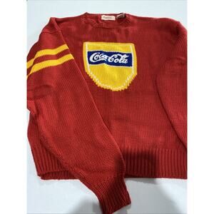 Vintage Coca Cola Acrylic Wool Sweatshirt Sweater Size L Large